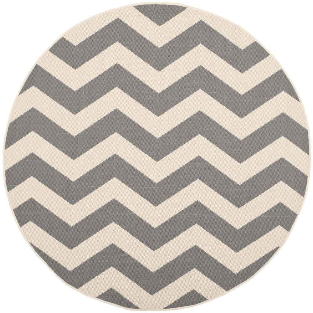 COURTYARD, GREY / BEIGE, 7'-10" X 7'-10" Round, Area Rug, CY6245-246-8R. Picture 1