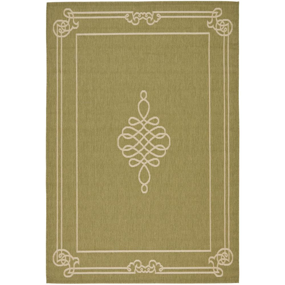 COURTYARD, GREEN / CREME, 6'-7" X 9'-6", Area Rug, CY6788-24-6. Picture 1