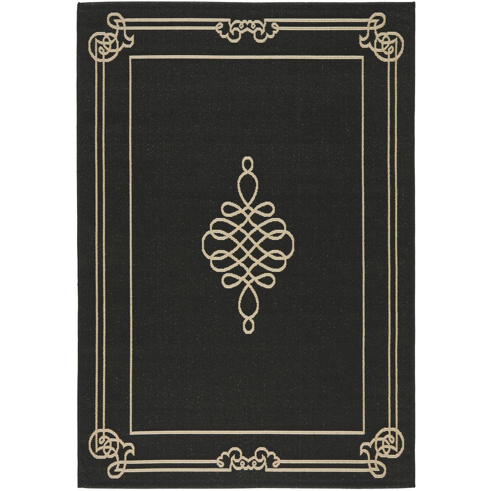 COURTYARD, BLACK / CREME, 8' X 11', Area Rug, CY6788-26-8. Picture 1