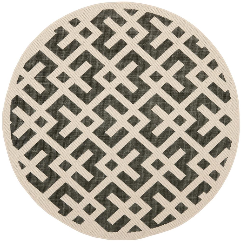 COURTYARD, BLACK / BEIGE, 7'-10" X 7'-10" Round, Area Rug, CY6915-216-8R. Picture 1