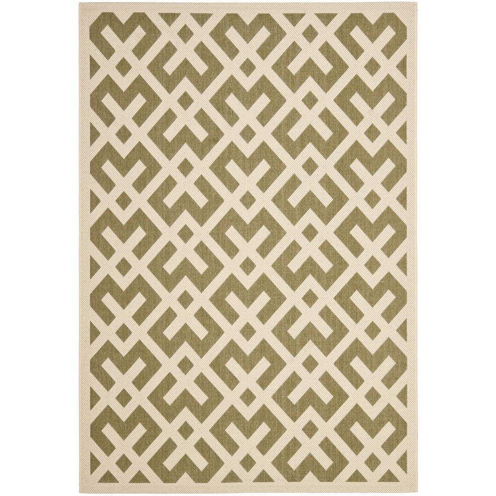 COURTYARD, GREEN / BONE, 8' X 11', Area Rug. Picture 1