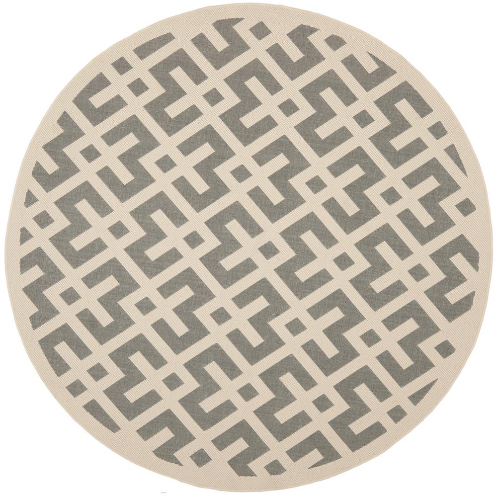COURTYARD, GREY / BONE, 7'-10" X 7'-10" Round, Area Rug. Picture 1