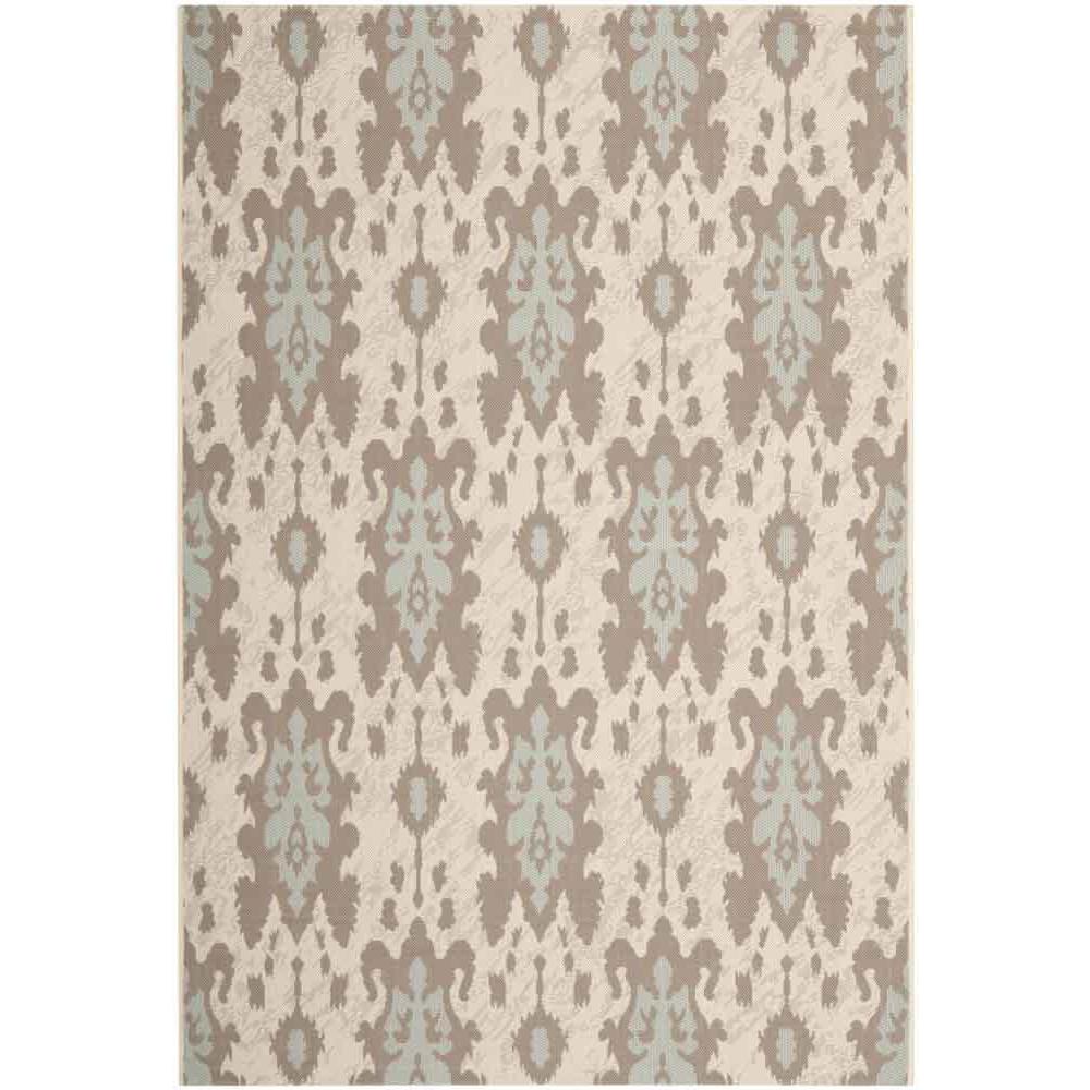 COURTYARD, BEIGE DK BEIGE / AQUA WEFT, 5'-3" X 7'-7", Area Rug. Picture 1