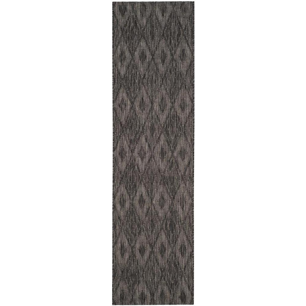 COURTYARD, BLACK / BLACK, 2'-3" X 6'-7", Area Rug. Picture 1