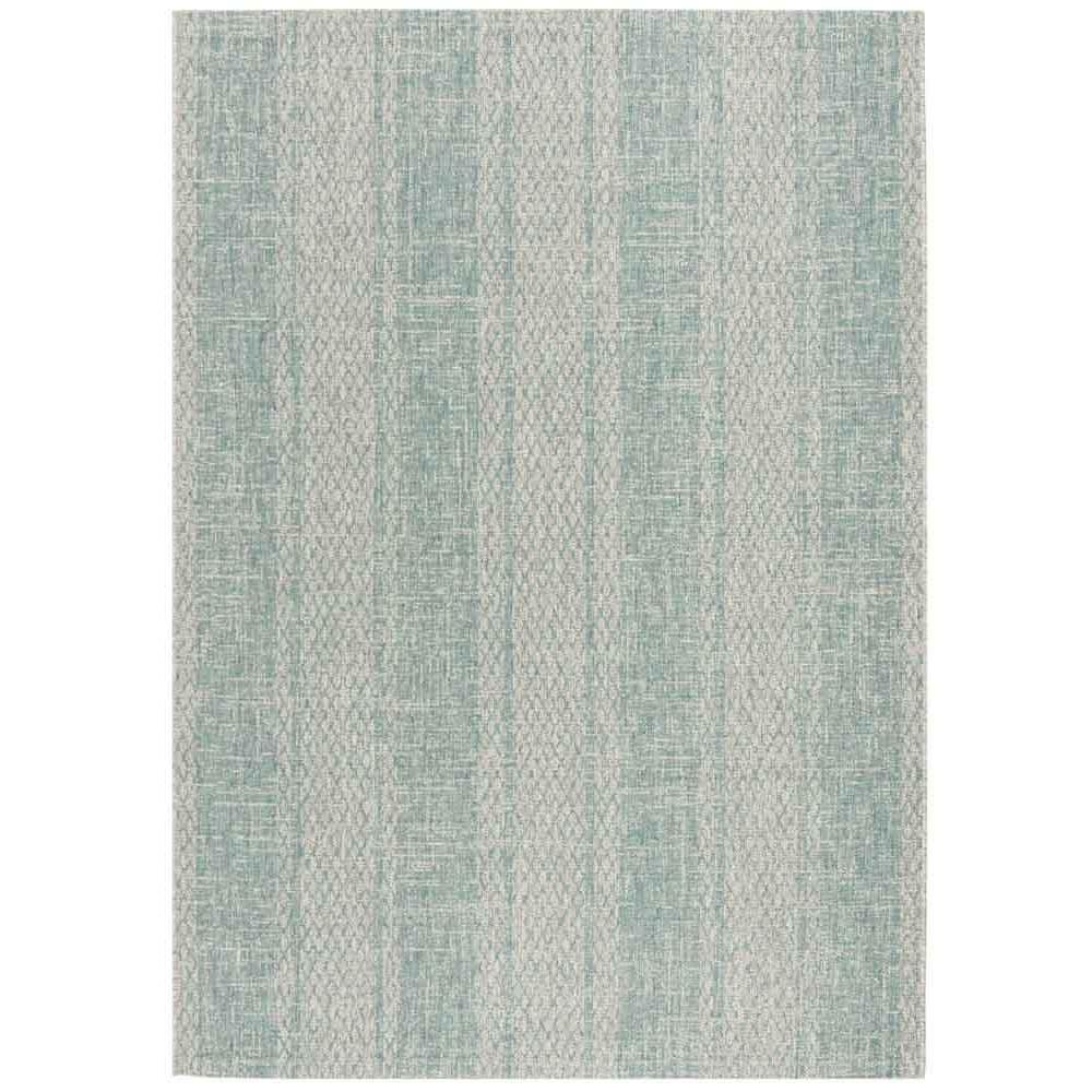 COURTYARD, LIGHT GREY / AQUA, 5'-3" X 7'-7", Area Rug, CY8736-37112-5. Picture 1