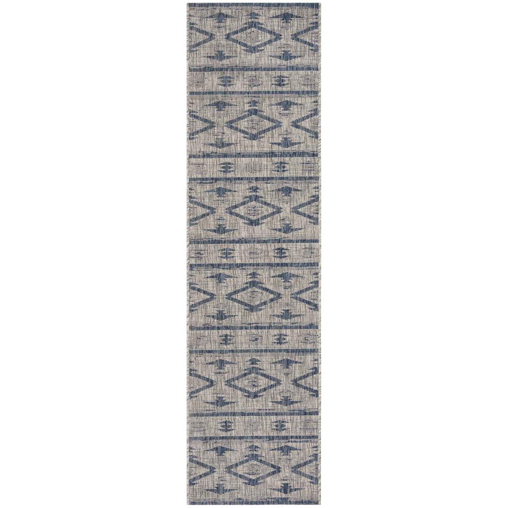 COURTYARD, GREY / NAVY, 2'-3" X 6'-7", Area Rug, CY8863-36812-27. Picture 1