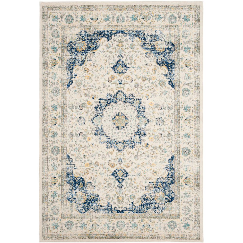 EVOKE, IVORY / BLUE, 6'-7" X 9', Area Rug, EVK220C-6. Picture 1