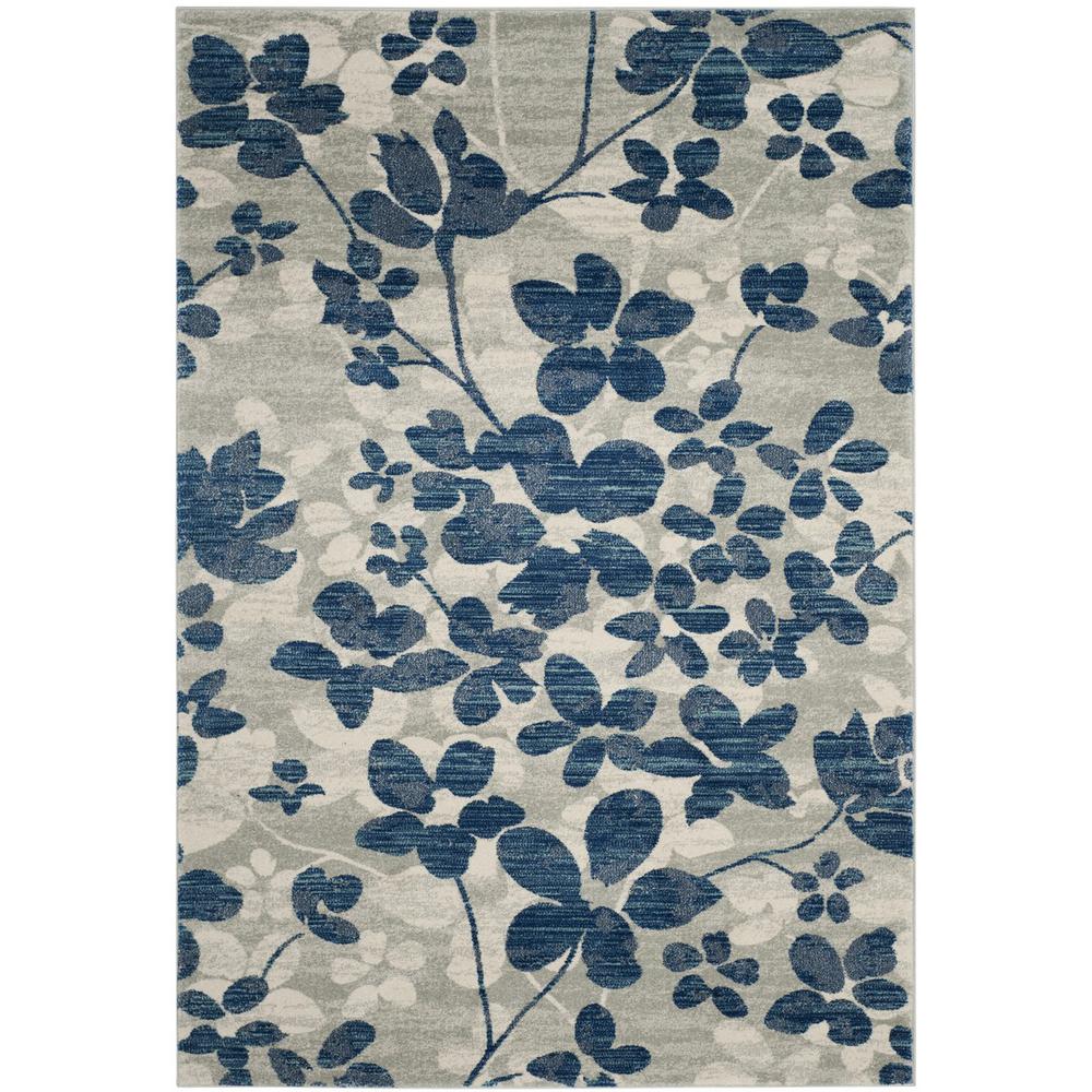 EVOKE, GREY / LIGHT BLUE, 5'-1" X 7'-6", Area Rug. Picture 1