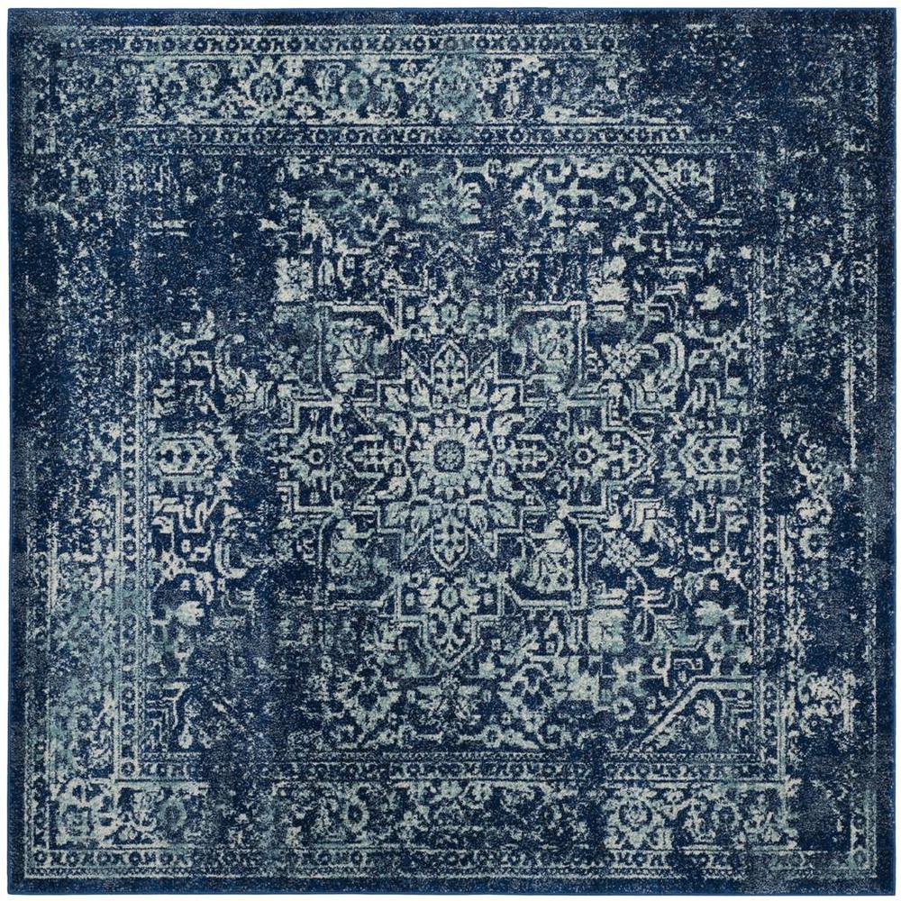 EVOKE, NAVY / IVORY, 9' X 9' Square, Area Rug, EVK256A-9SQ. Picture 1