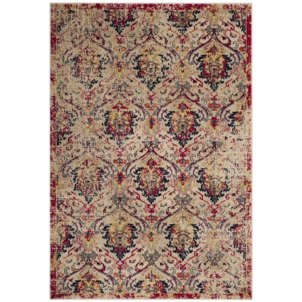 EVOKE, IVORY / FUCHSIA, 5'-1" X 7'-6", Area Rug, EVK519K-5. Picture 1