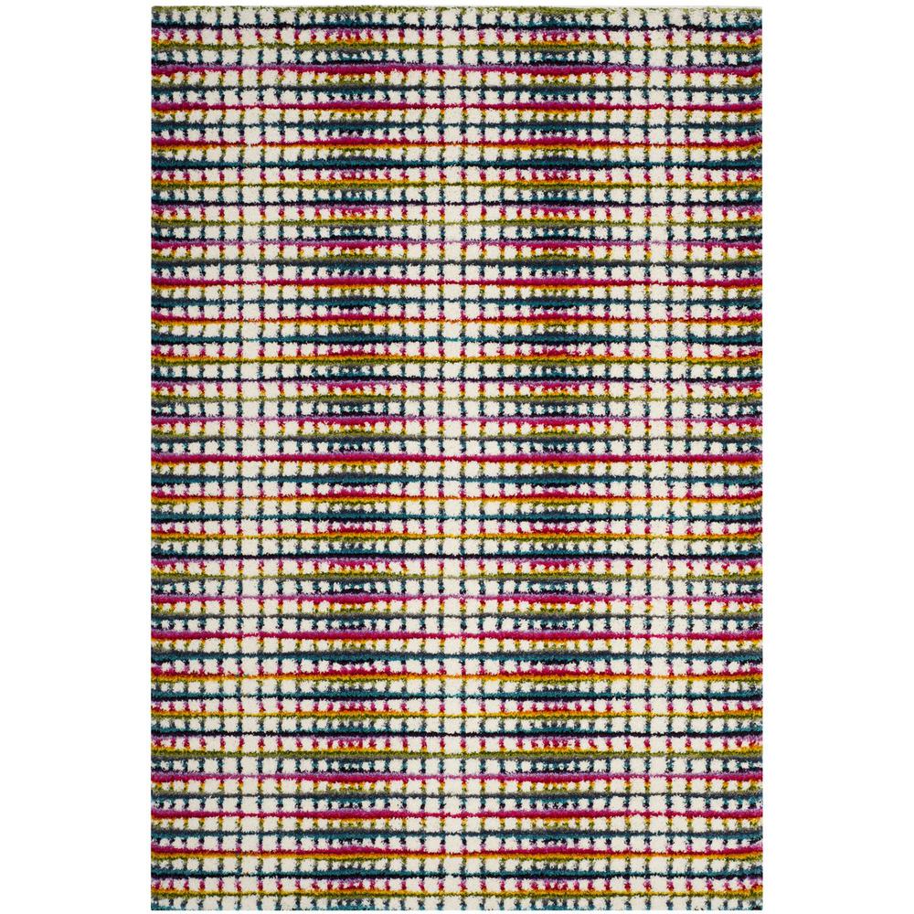 FIESTA SHAG, CREAM / MULTI, 6'-7" X 9'-2", Area Rug, FSG362A-6. Picture 1