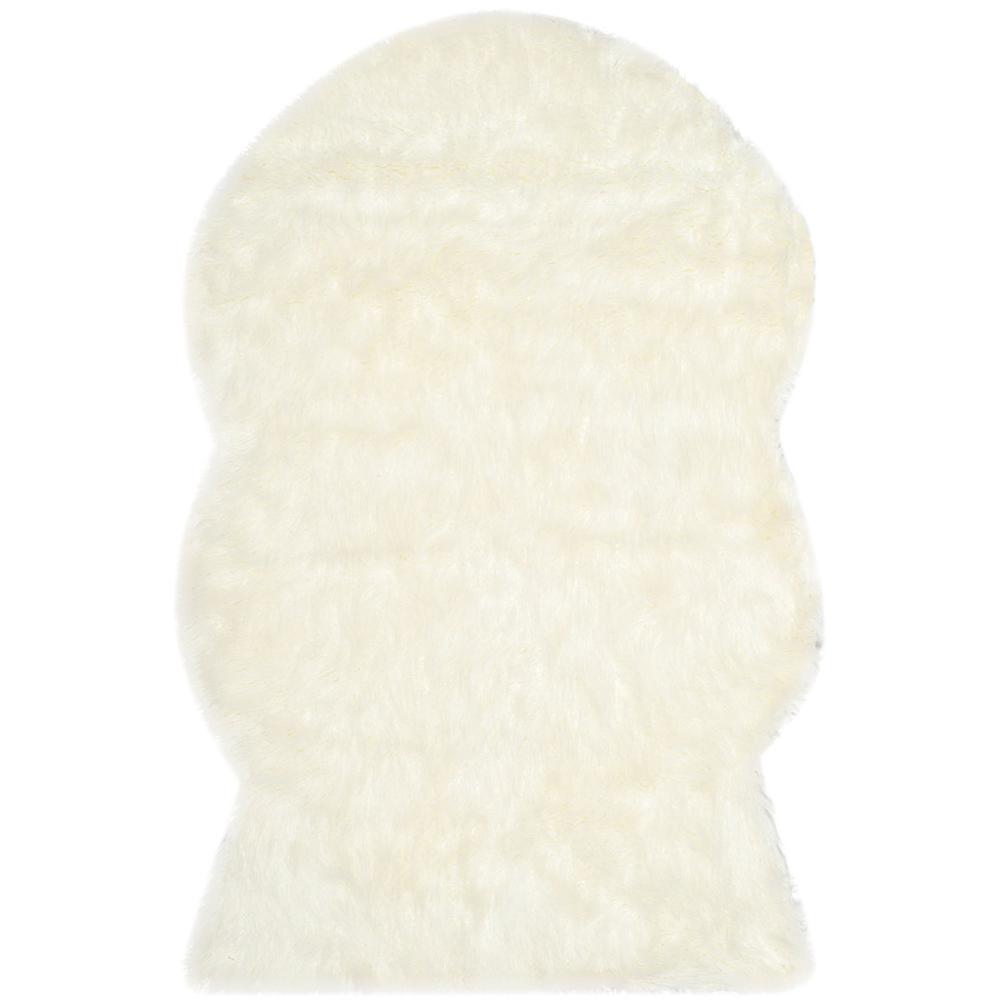 FAUX SHEEP SKIN, IVORY, 5' X 8', Area Rug, FSS117A-5. Picture 1
