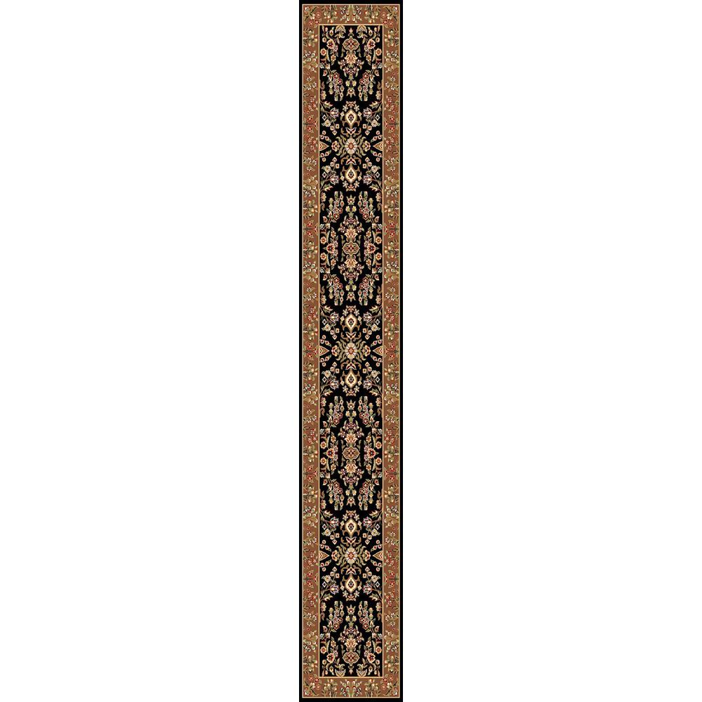 LYNDHURST, BLACK / TAN, 2'-3" X 22', Area Rug. Picture 1