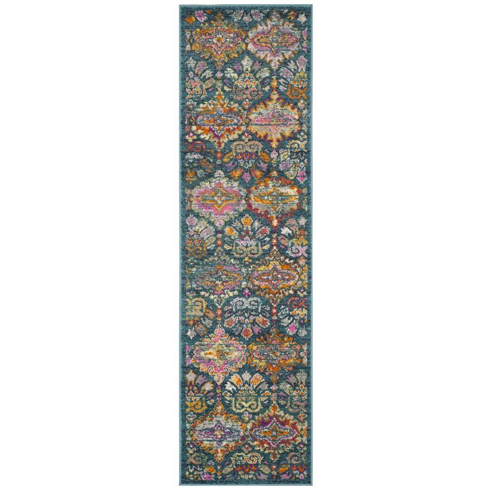 MADISON, BLUE / ORANGE, 2'-3" X 6', Area Rug. Picture 1