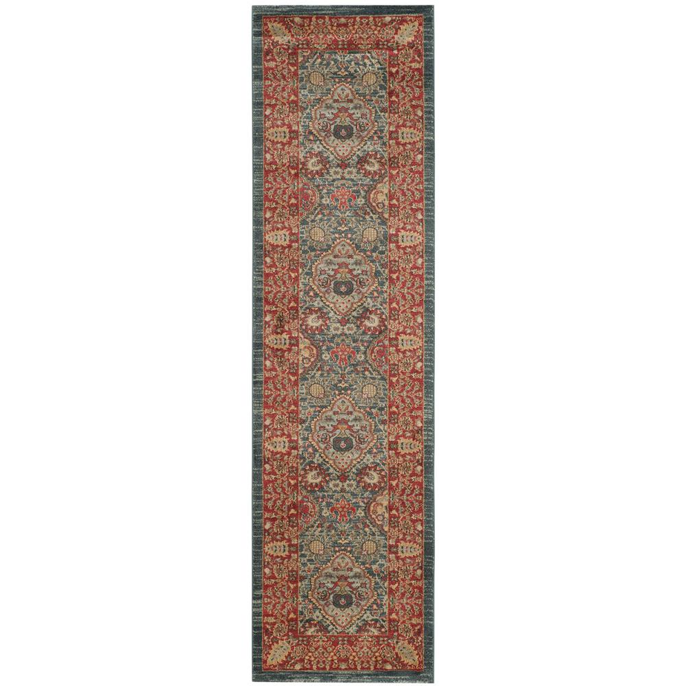 MAHAL, NAVY / RED, 2'-2" X 22', Area Rug, MAH655C-222. Picture 1