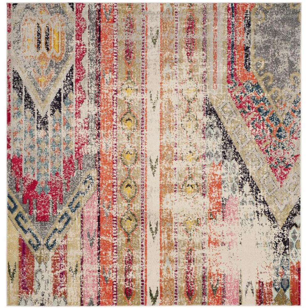 MONACO, LIGHT GREY / MULTI, 9' X 9' Square, Area Rug. Picture 1