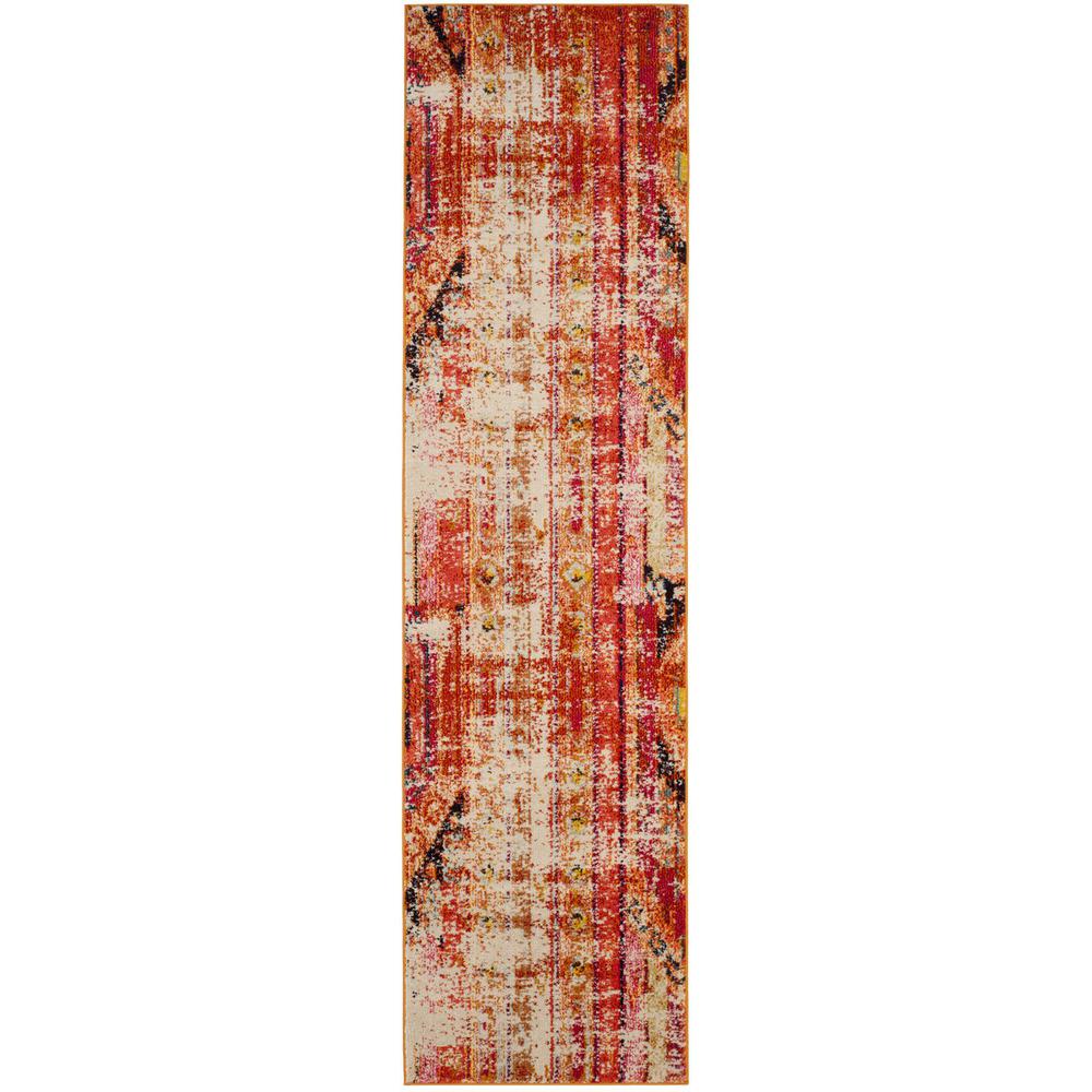 MONACO, ORANGE / MULTI, 2'-2" X 8', Area Rug, MNC222H-28. Picture 1