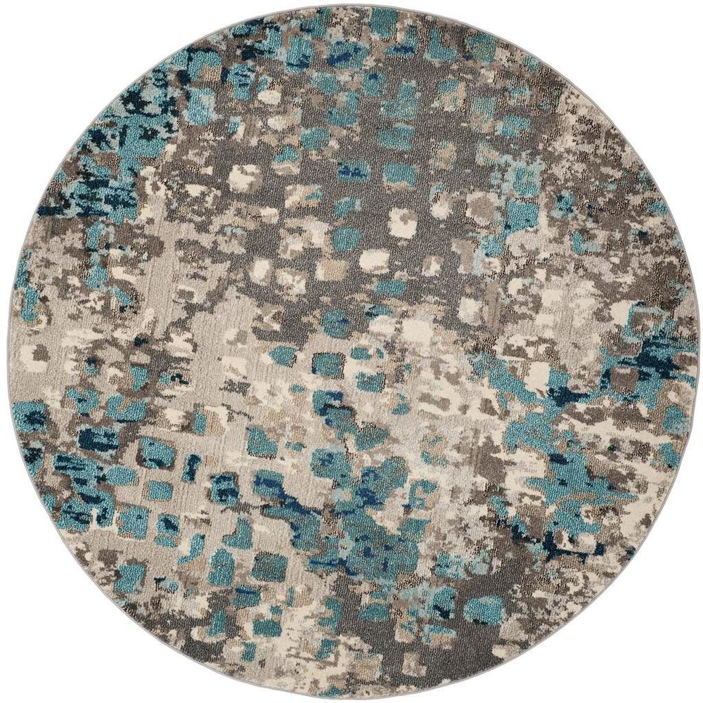 MONACO, GREY / LIGHT BLUE, 9' X 9' Round, Area Rug. Picture 1
