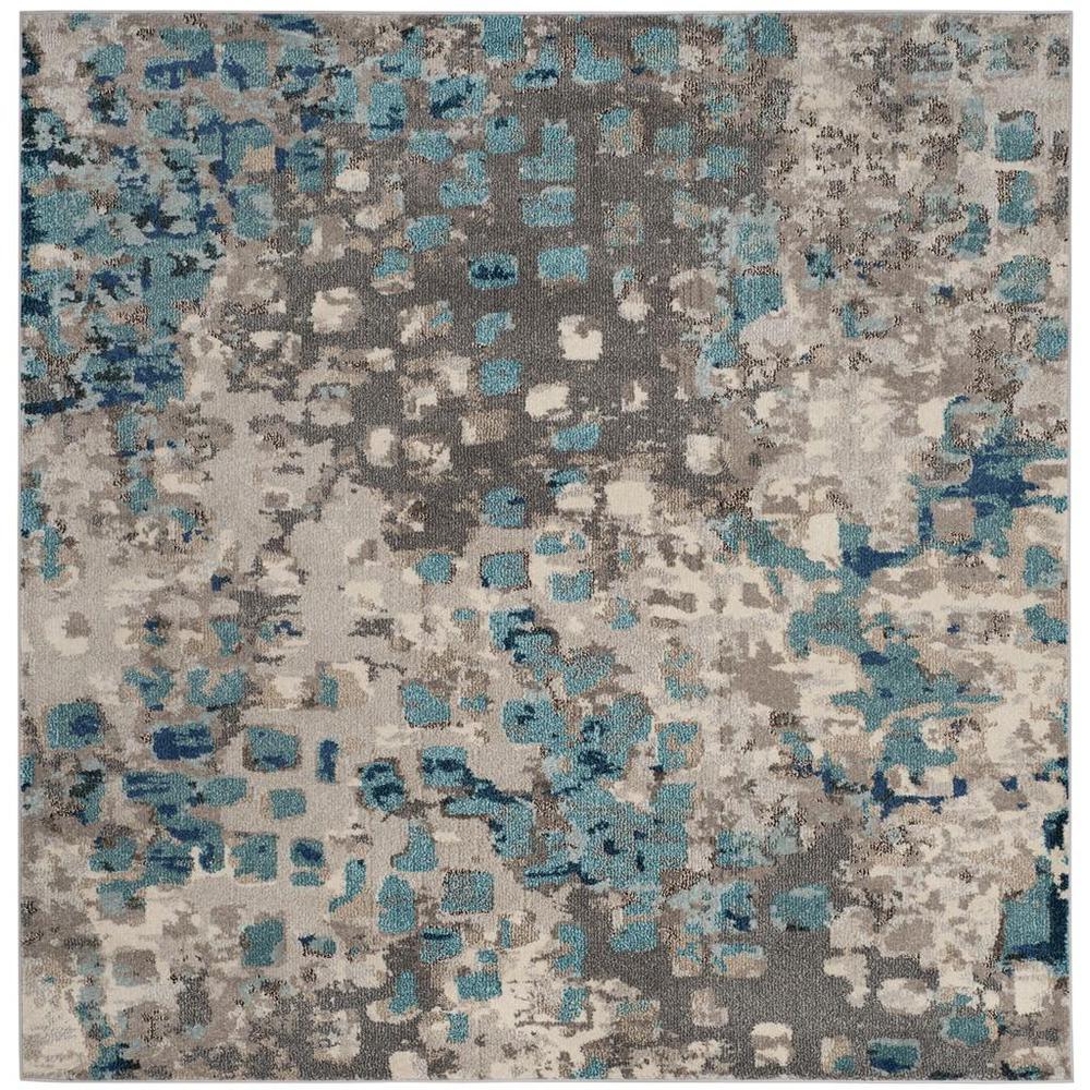 MONACO, GREY / LIGHT BLUE, 9' X 9' Square, Area Rug. Picture 1