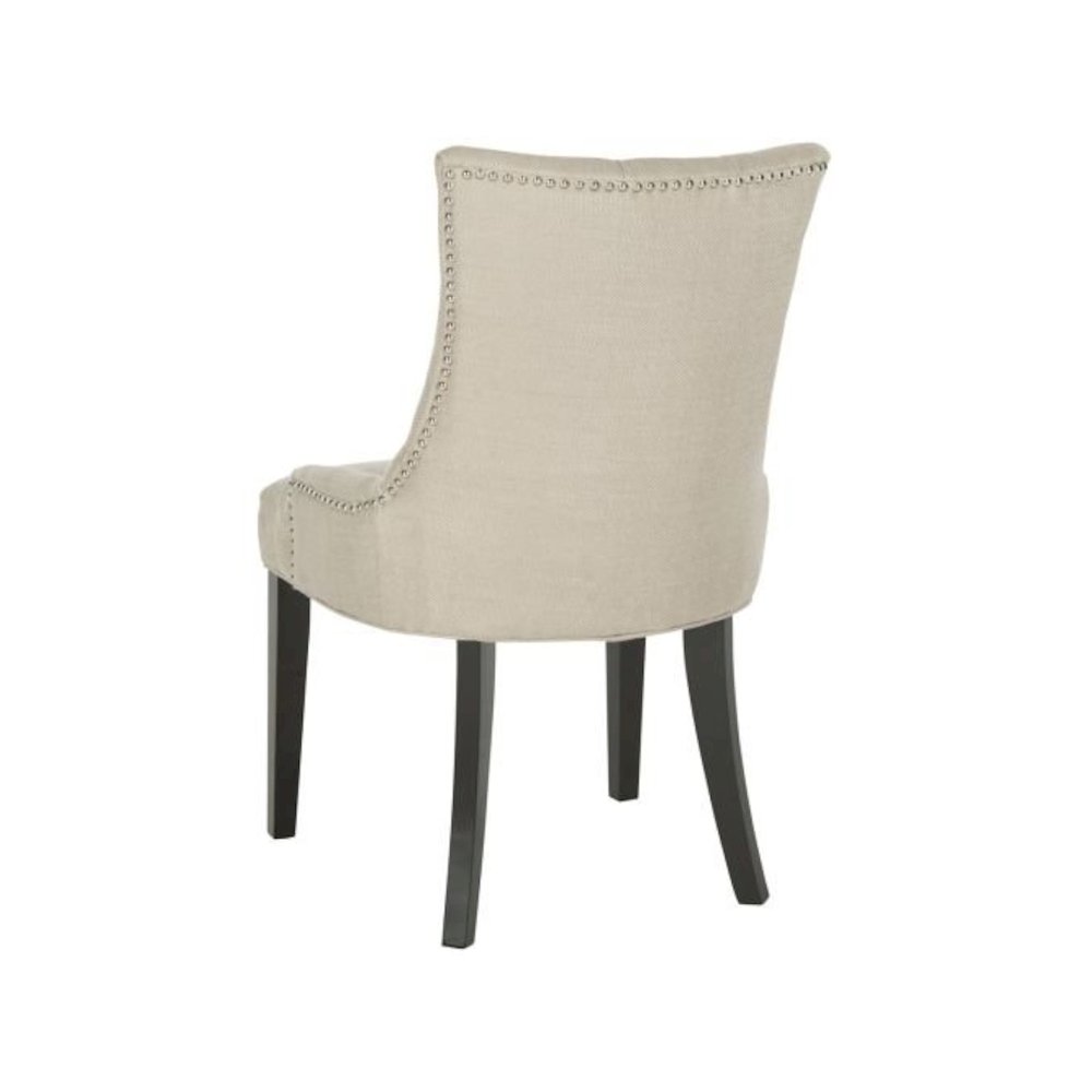 ABBY 19''H TUFTED SIDE CHAIRS (SET OF 2) - BRASS NAIL HEADS. Picture 4