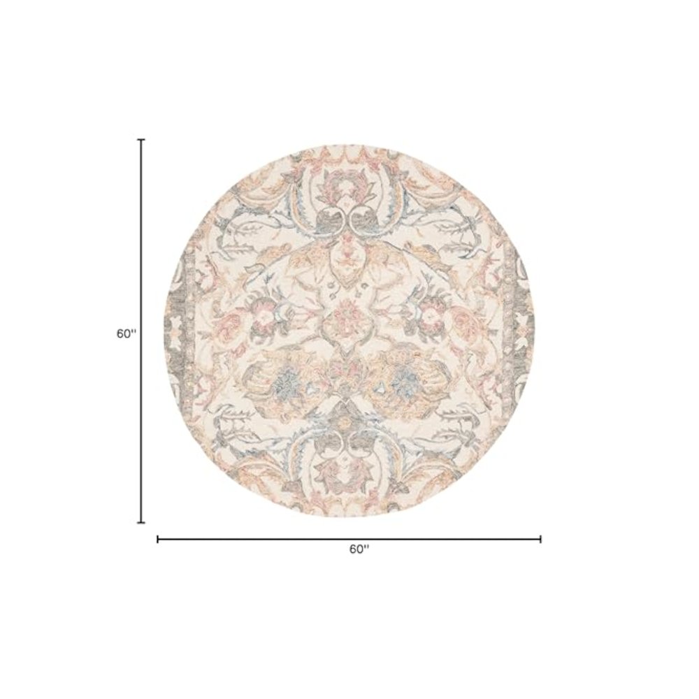 MICRO-LOOP, IVORY / BLUE, 5' X 5' Round, Area Rug, MLP901M-5R. Picture 2