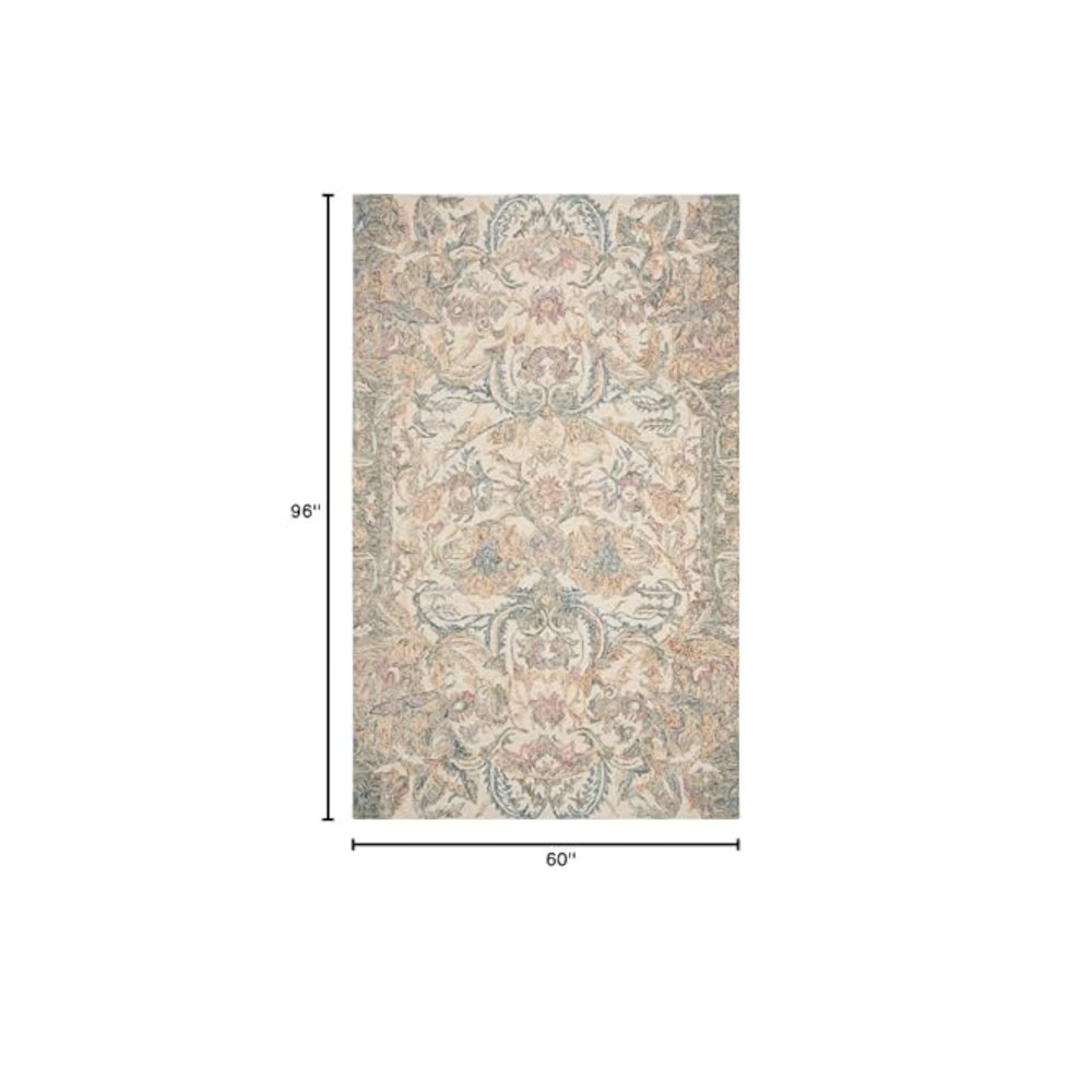 MICRO-LOOP, IVORY / BLUE, 5' X 8', Area Rug, MLP901M-5. Picture 2