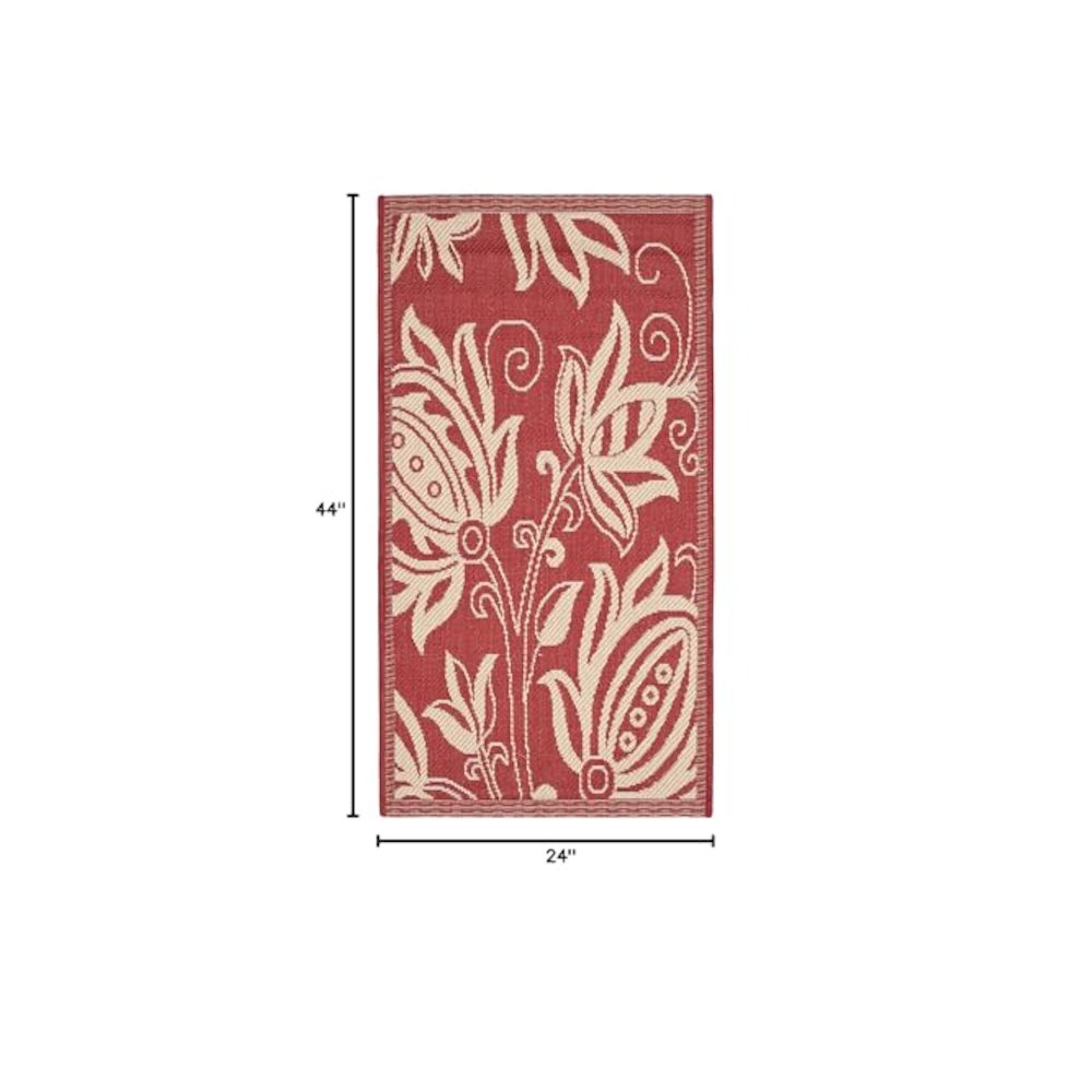 COURTYARD, RED / NATURAL, 2' X 3'-7", Area Rug, CY2961-3707-2. Picture 3