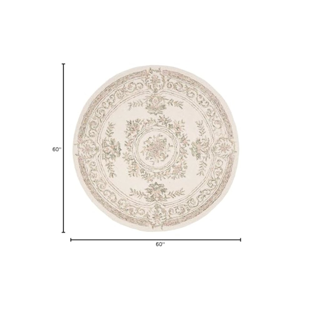 MICRO-LOOP, IVORY / FUCHSIA, 5' X 5' Round, Area Rug. Picture 2