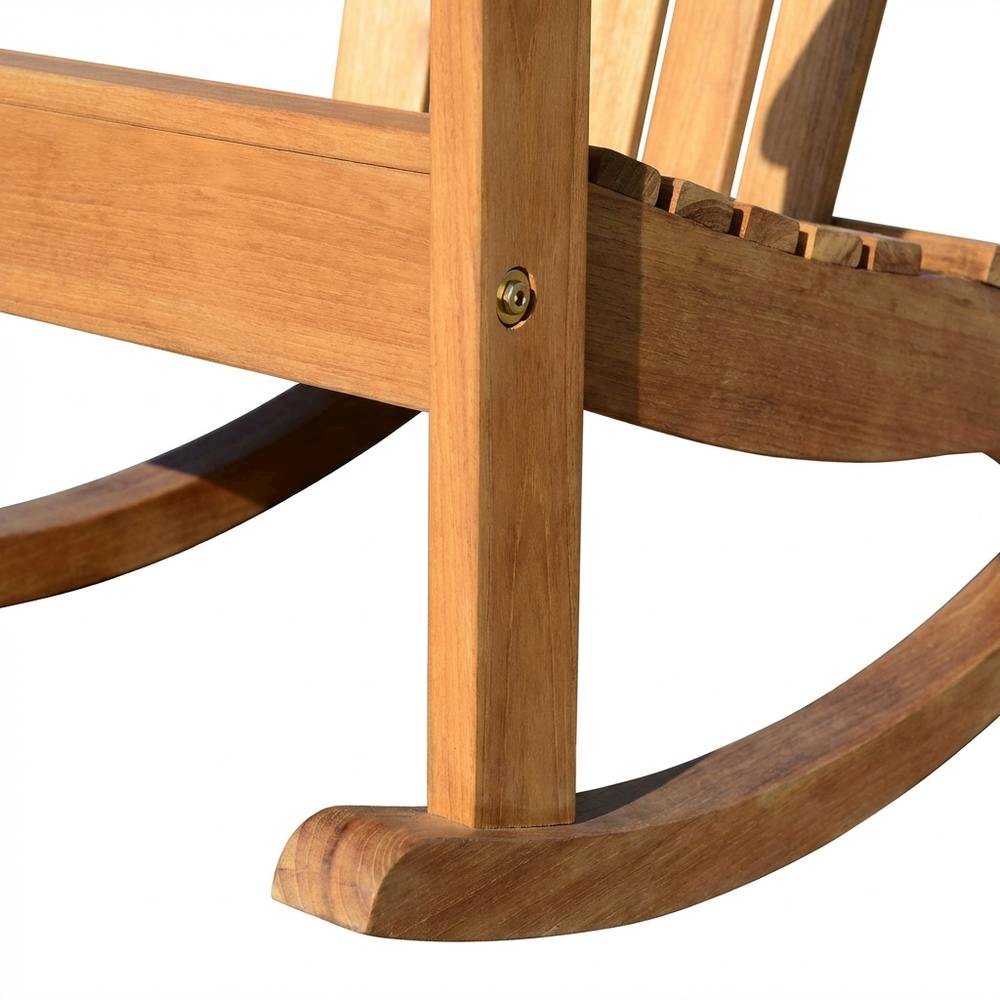 Eucalyptus Rocking Chair In Efficacious Finish With Galvanized Steel Frame. Picture 6