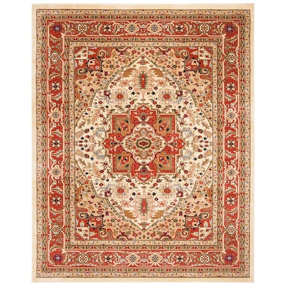Ivory and Rust Area Rug with Power Loomed Polypropylene Pile and Jute Backing. Picture 4