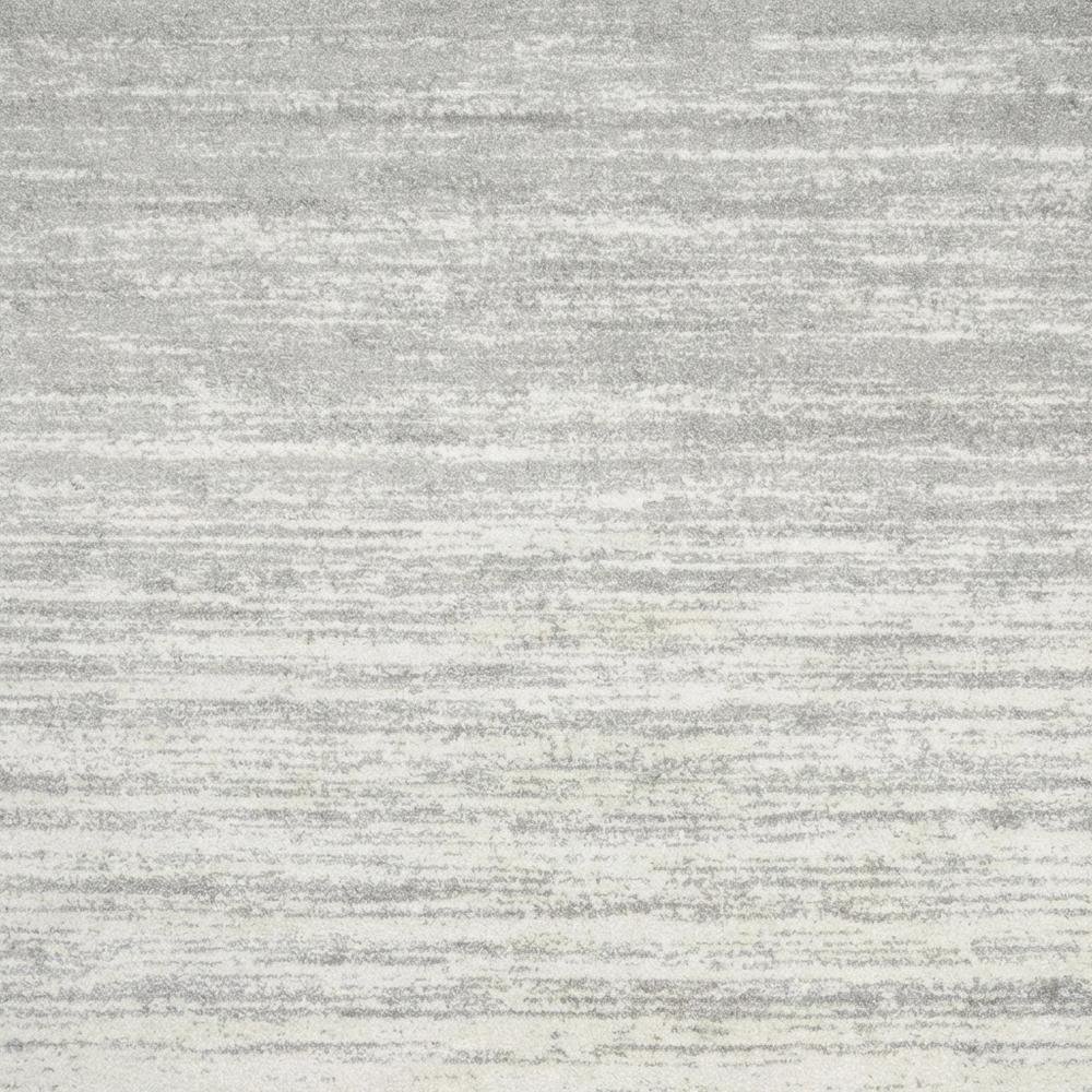 Ivory and Silver Square Area Rug with Power Loomed Polypropylene Pile. Picture 5