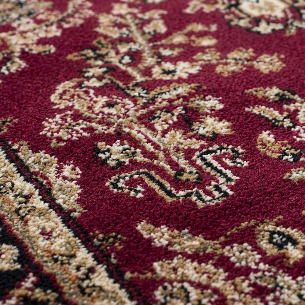 Red and Black Area Rug with Power Loomed Construction and Jute Backing. Picture 5