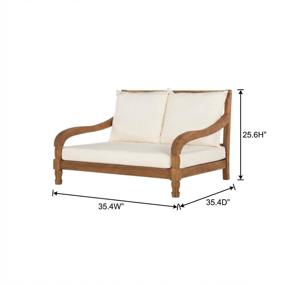 Outdoor Lounger With Brass Metal Accents And Polyester Cushion. Picture 7