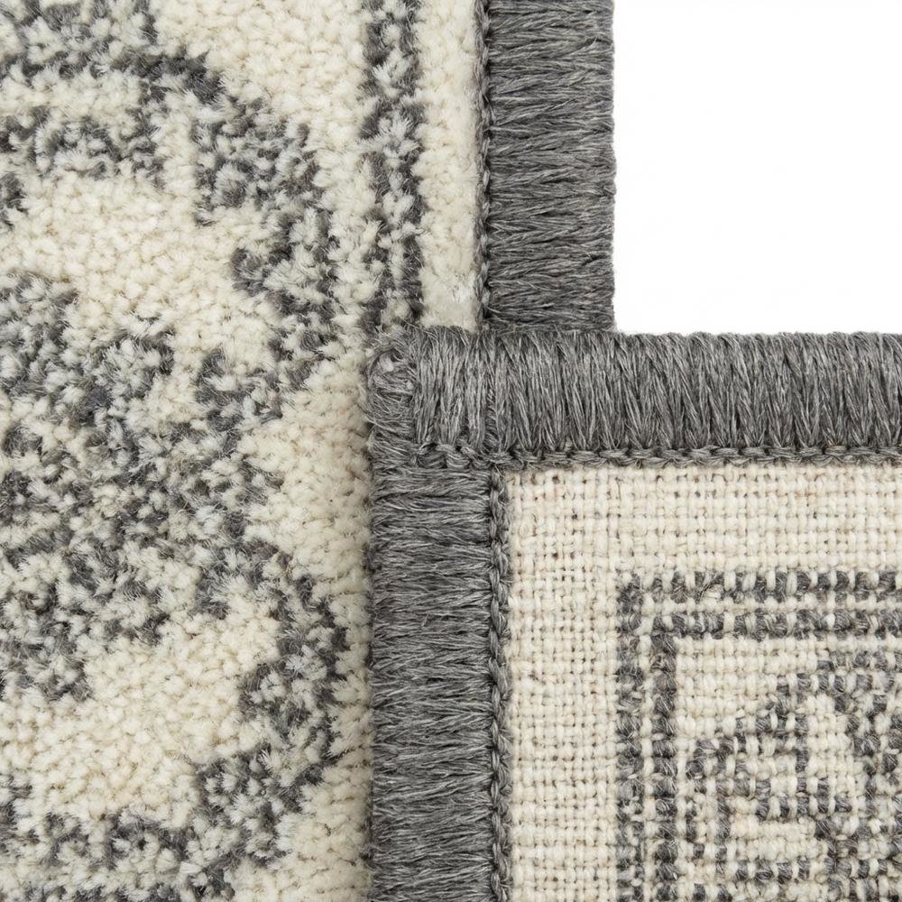 Ivory and Silver Area Rug with Power Loomed Polypropylene Pile for Accent Spaces. Picture 6
