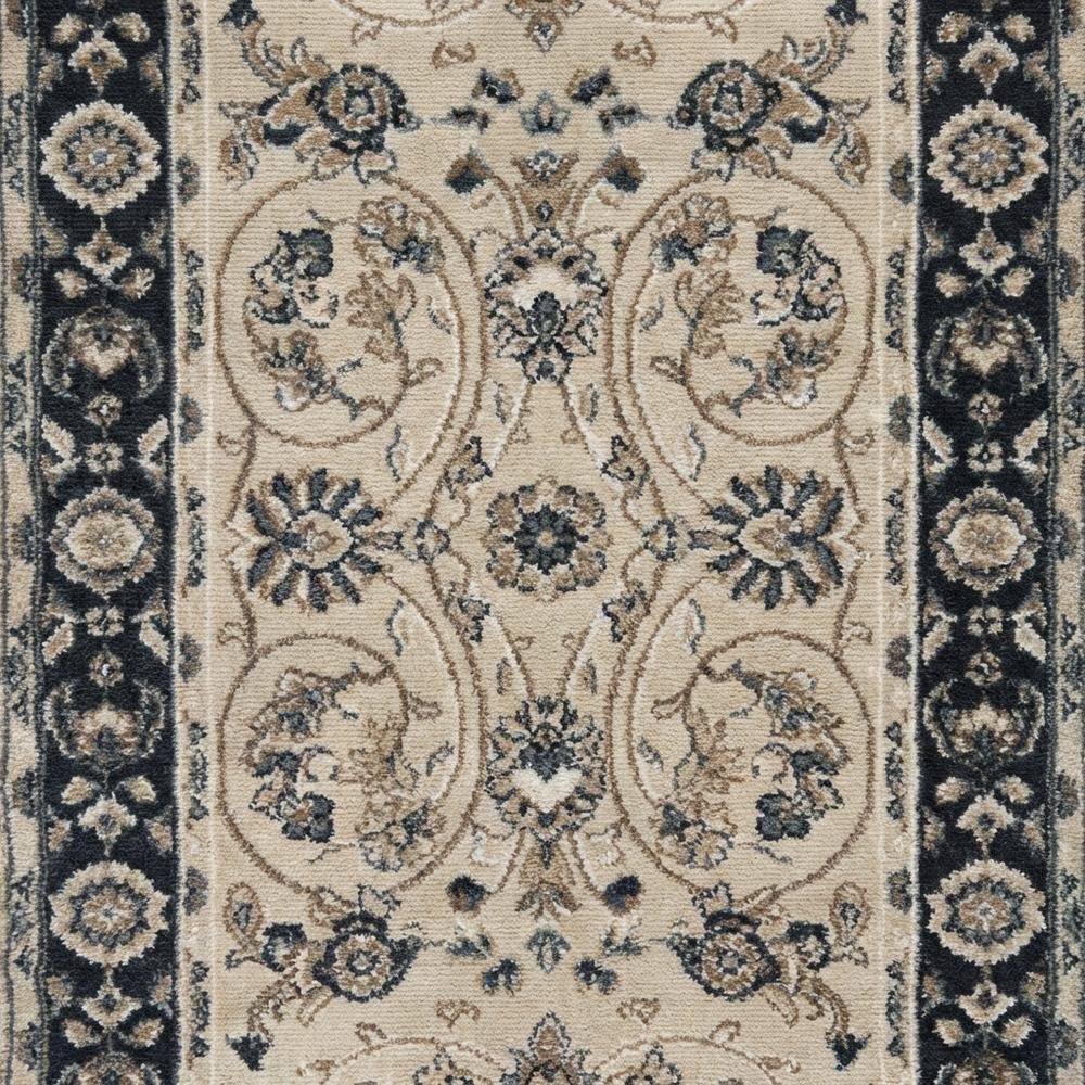 Light Beige / Anthracite Area Rug with Power Loomed Polypropylene Construction. Picture 5