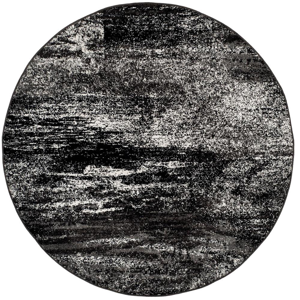 Adirondack, SILVER / BLACK, 9' X 9' Round, Area Rug. Picture 1