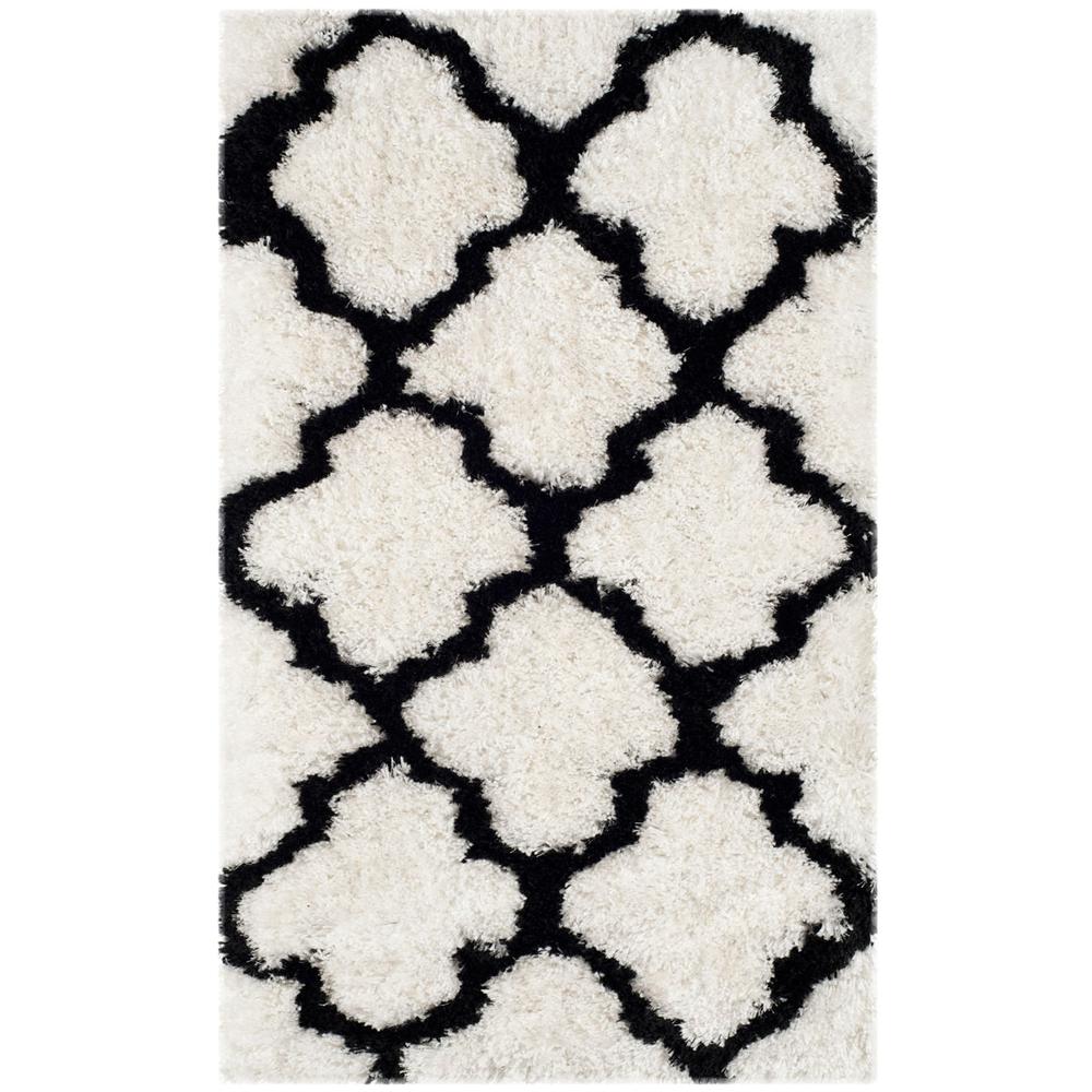 SG-BSG-Barcelona Shag, IVORY / BLACK, 4' X 6', Area Rug, BSG319C-4. Picture 1