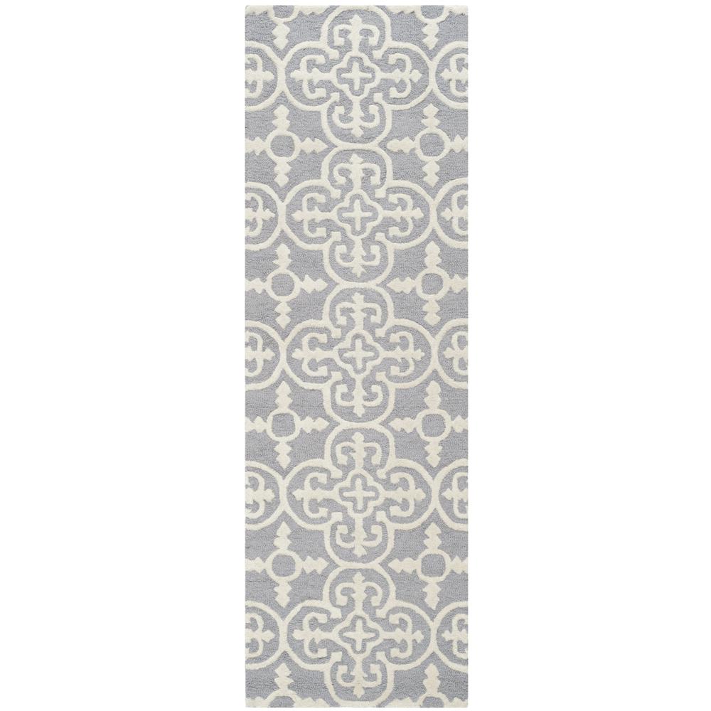 CAMBRIDGE, SILVER / IVORY, 2'-6" X 14', Area Rug, CAM133D-214. Picture 1