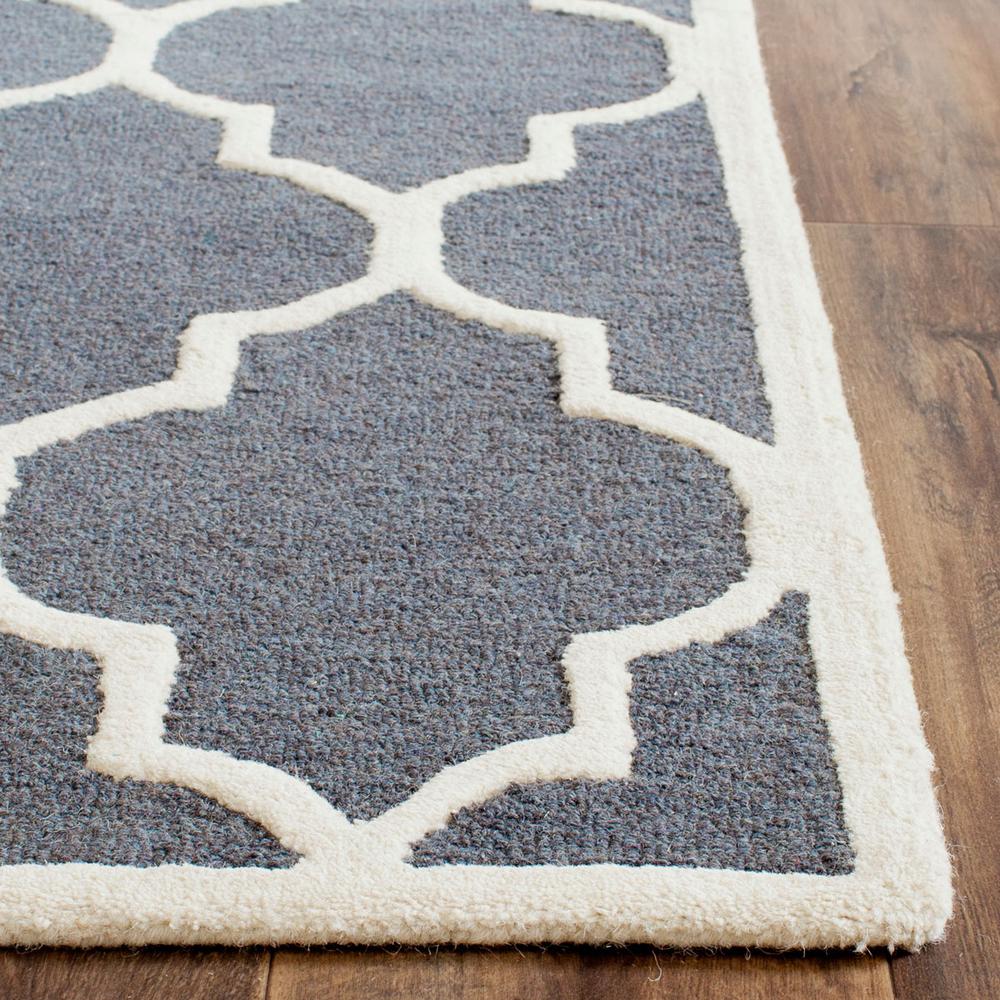 CAMBRIDGE, DARK GREY / IVORY, 2'-6" X 18', Area Rug, CAM134X-218. Picture 1