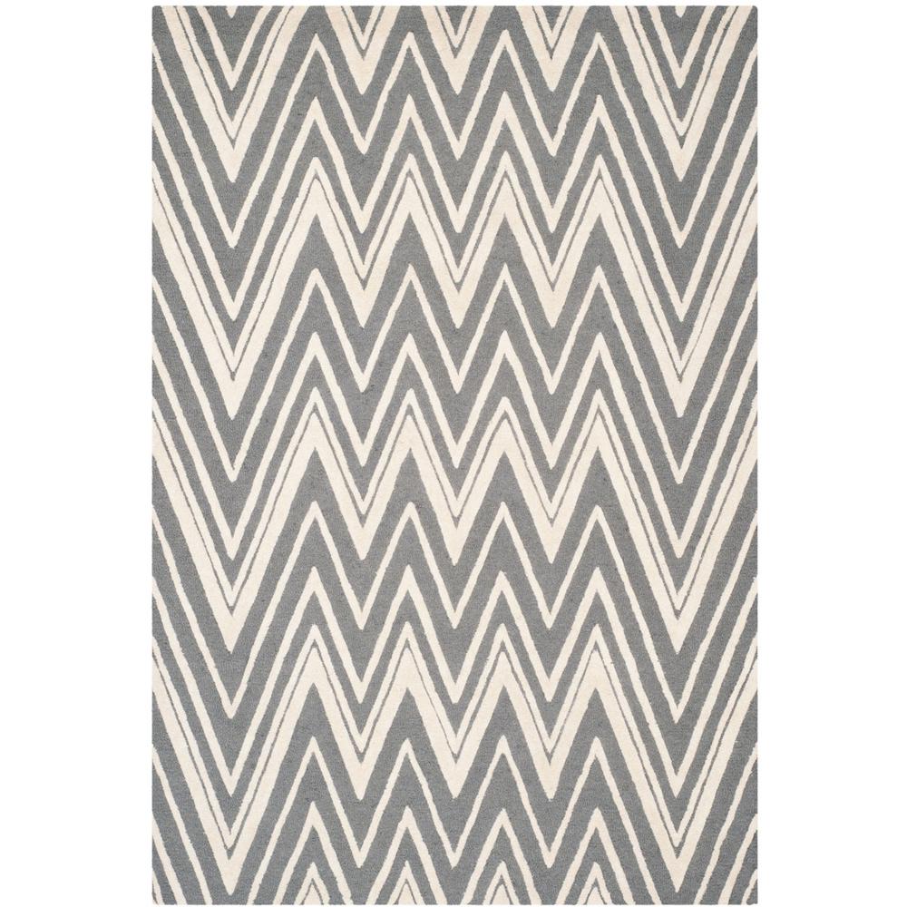 CAMBRIDGE, DARK GREY / IVORY, 8' X 10', Area Rug, CAM711D-8. Picture 1