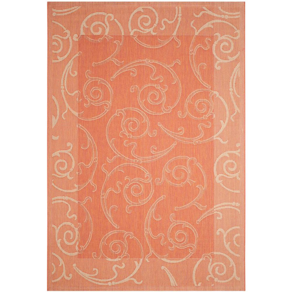 COURTYARD, TERRACOTTA / NATURAL, 7'-10" X 7'-10" Round, Area Rug, CY2665-3202-8R. Picture 1