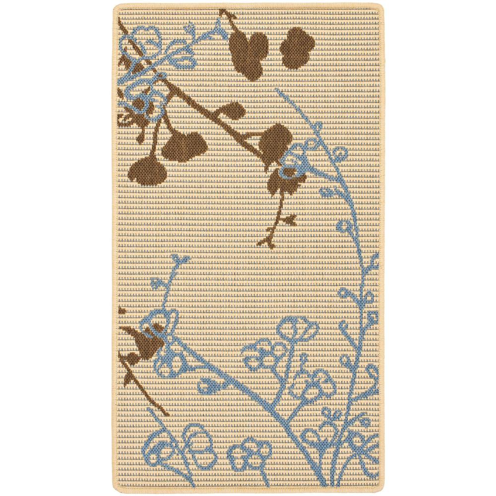 COURTYARD, NATURAL BROWN / BLUE, 6'-7" X 9'-6", Area Rug, CY4038B-6. Picture 1