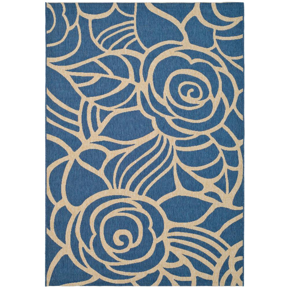 COURTYARD, BLUE / BEIGE, 6'-7" X 9'-6", Area Rug, CY5141C-6. Picture 1