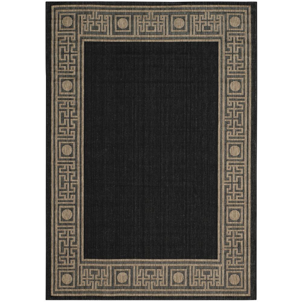 COURTYARD, BLACK / COFFEE, 6'-7" X 6'-7" Square, Area Rug. Picture 1