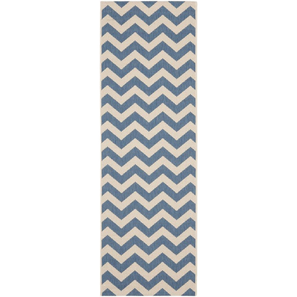 COURTYARD, BLUE / BEIGE, 2'-3" X 8', Area Rug, CY6244-243-28. Picture 1