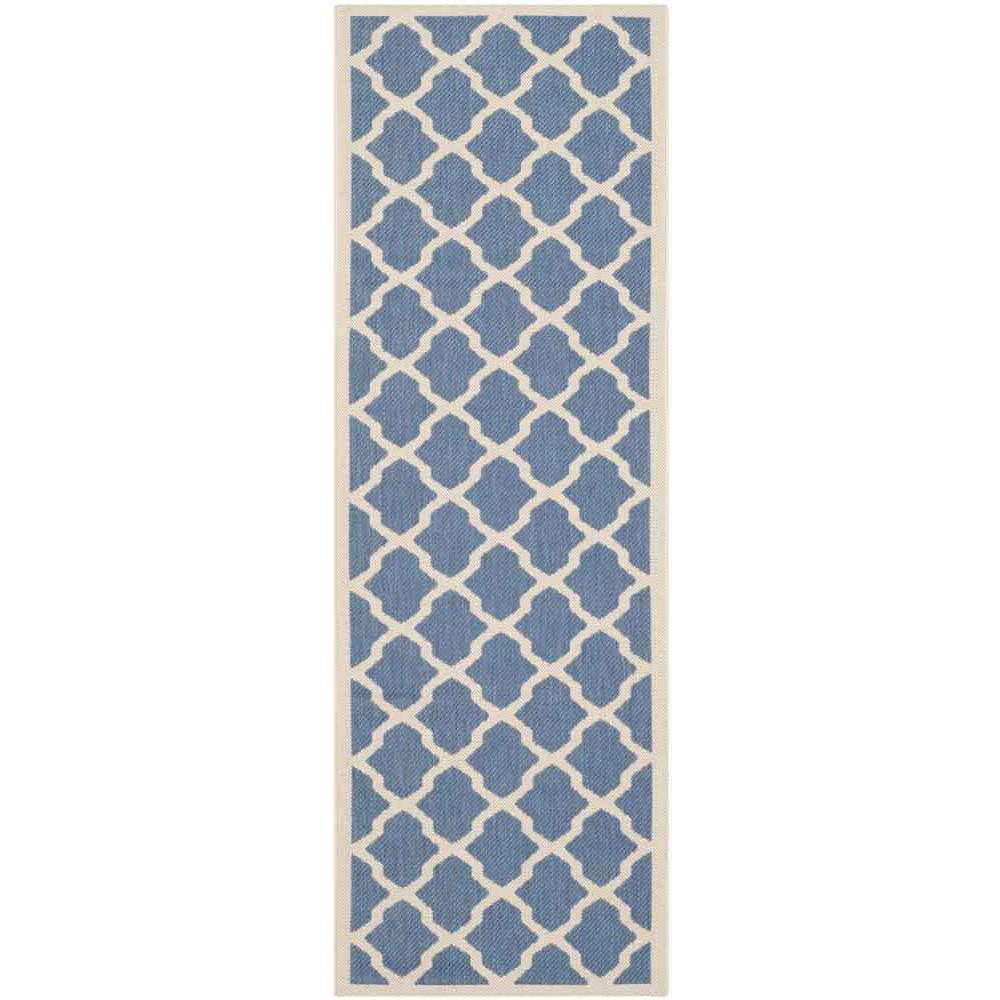COURTYARD, BLUE / BEIGE, 2'-3" X 8', Area Rug, CY6903-243-28. Picture 1