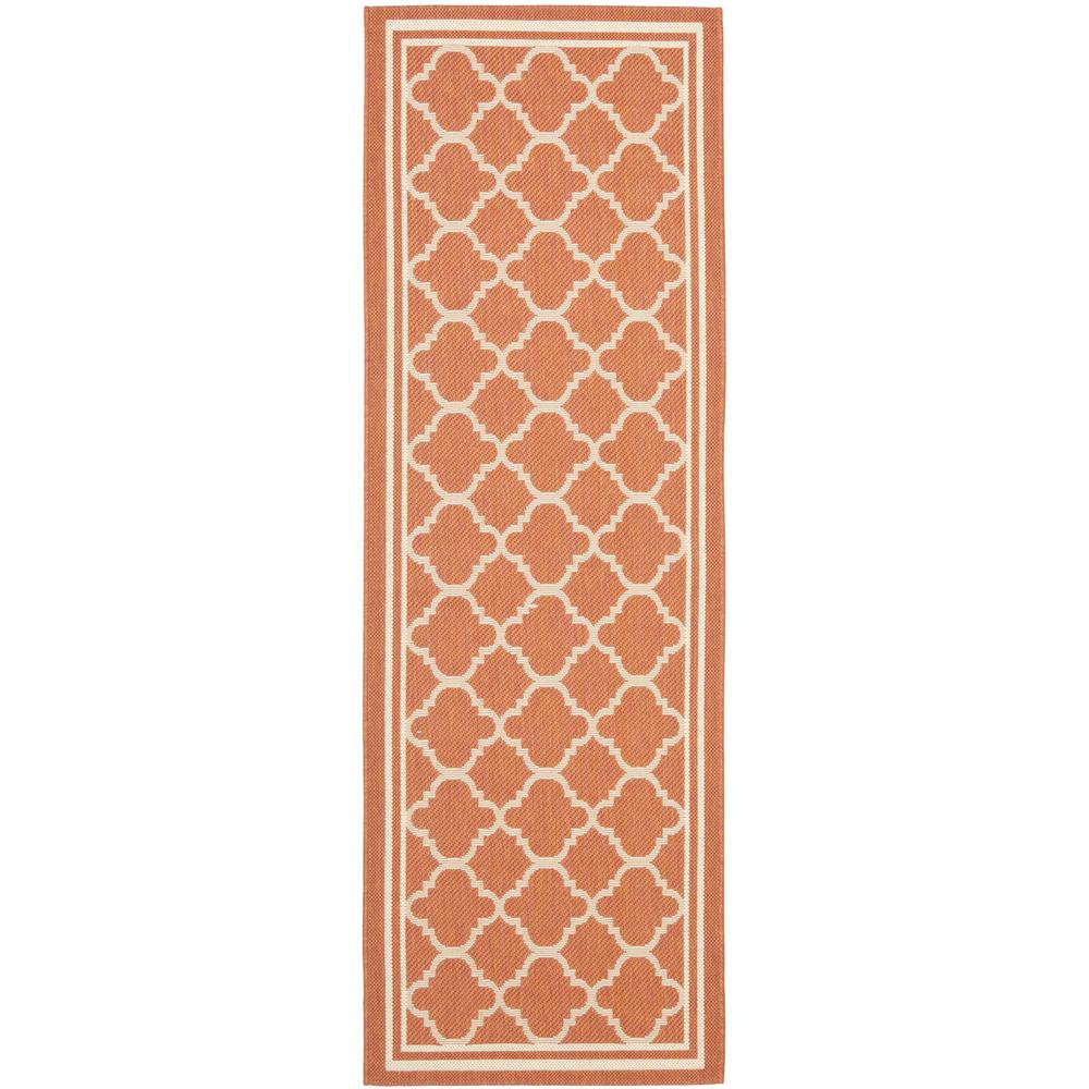 COURTYARD, TERRACOTTA / BONE, 2'-3" X 8', Area Rug. Picture 1