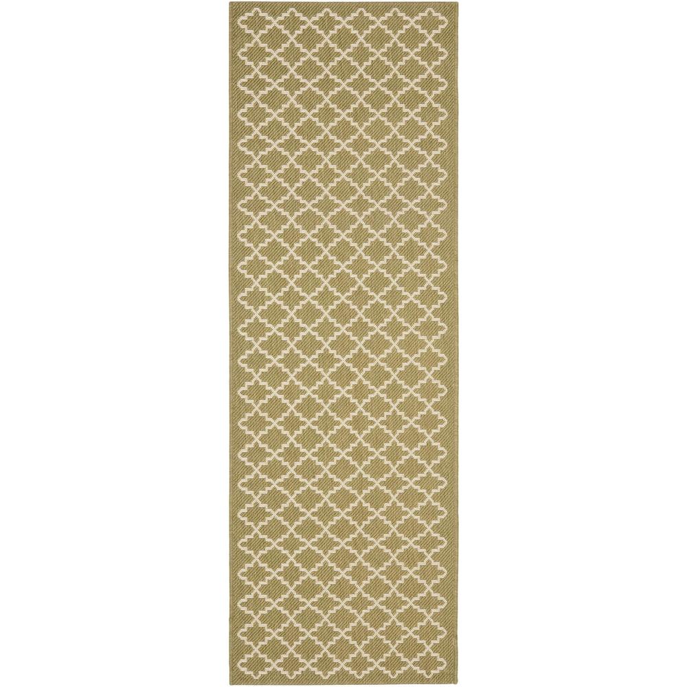 COURTYARD, GREEN / BEIGE, 2'-3" X 8', Area Rug, CY6919-244-28. Picture 1