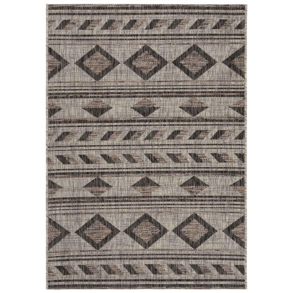 COURTYARD, GREY / BLACK, 6'-7" X 9'-6", Area Rug, CY8529-37612-6. Picture 1