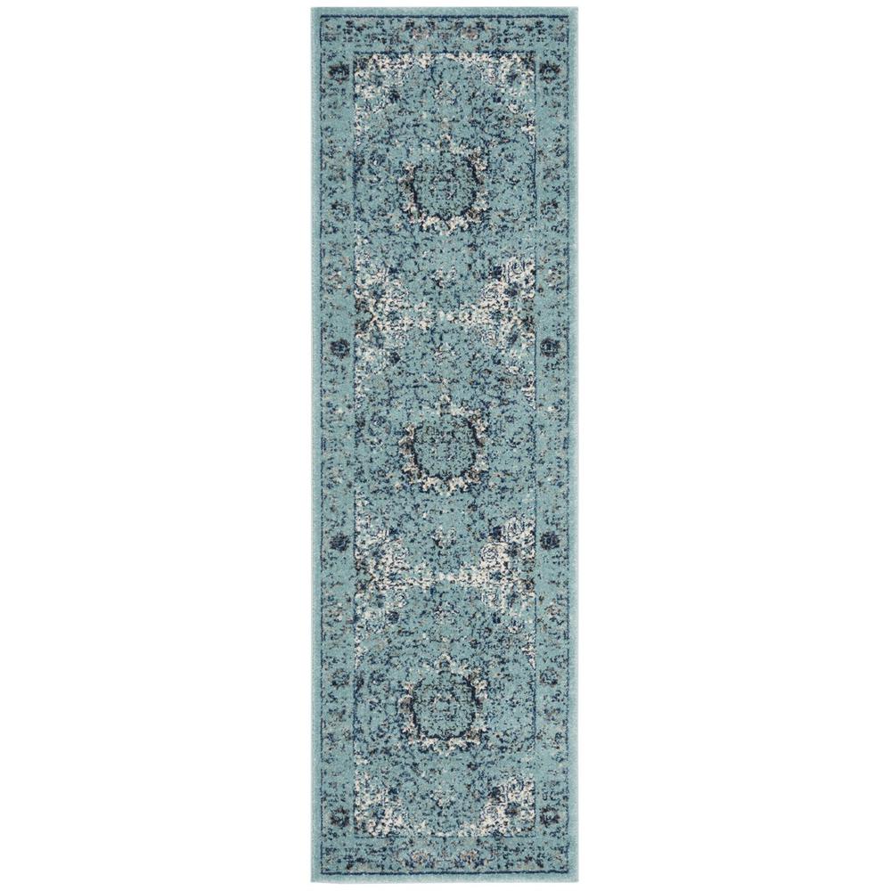 EVOKE, LIGHT BLUE / LIGHT BLUE, 2'-2" X 9', Area Rug. Picture 1